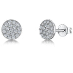 Load image into Gallery viewer, Sterling Silver Flat Pave Round Stud Earrings JOOLS by Jenny Brown
