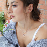 Load image into Gallery viewer, Sterling Silver  Cubic Zirconia Horseshoe Earrings-JOOLS By Jenny Brown
