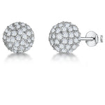 Load image into Gallery viewer, Sterling Silver Pave Set Ball Stud Earrings JOOLS by Jenny Brown

