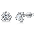 Load image into Gallery viewer, Sterling Silver Small Knot Stud Earrings Set With A Quarter Carat Round Cubic Zirconia JOOLS by Jenny Brown
