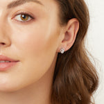 Load image into Gallery viewer, Sterling Silver  Cubic Zirconia Horseshoe Earrings-JOOLS By Jenny Brown
