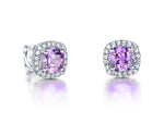 Load image into Gallery viewer, Sterling Silver Cushion Cut  Cubic Zirconia Earrings - JOOLS By Jenny Brown
