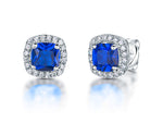 Load image into Gallery viewer, Sterling Silver Cushion Cut  Cubic Zirconia Earrings - JOOLS By Jenny Brown
