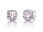 Load image into Gallery viewer, Sterling Silver Cushion Cut  Cubic Zirconia Earrings - JOOLS By Jenny Brown
