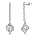 Load image into Gallery viewer, Sterling Silver Drop With Cubic Zirconia Encrusted Cubes JOOLS by Jenny Brown
