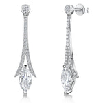 Load image into Gallery viewer, Sterling Silver Marquise  CZ  Drop EarringsEarrings - JOOLS By Jenny Brown
