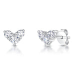 Load image into Gallery viewer, Sterling Silver Small  Wide Heart Stud Earrings - JOOLS By Jenny Brown
