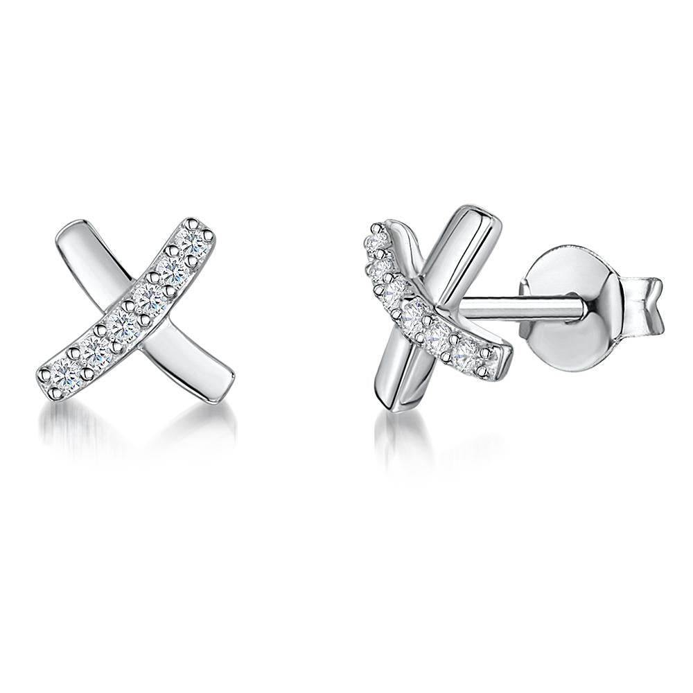 Sterling Silver Kiss Stud Earrings - JOOLS By Jenny Brown