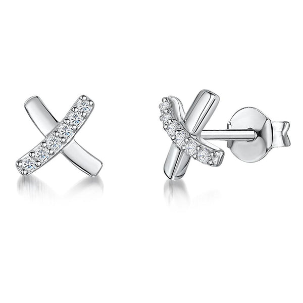 Sterling Silver Kiss Stud Earrings - JOOLS By Jenny Brown