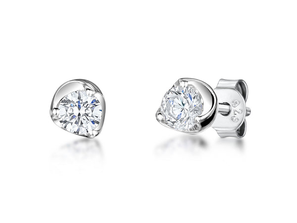 Sterling Silver Solitaire Set With 3 Claws In Curved Setting JOOLS by Jenny Brown