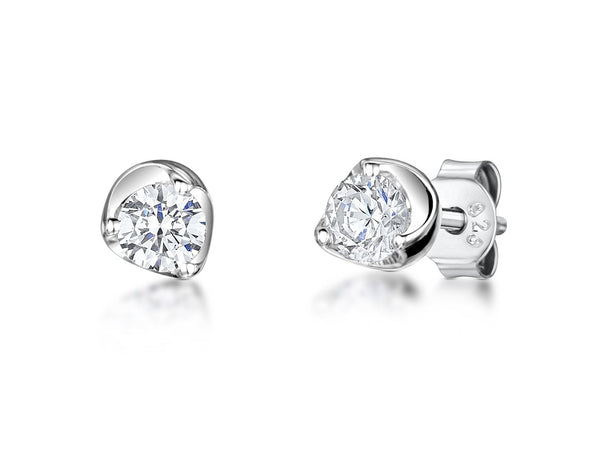 Sterling Silver Solitaire Set With 3 Claws In Curved Setting JOOLS by Jenny Brown