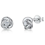 Load image into Gallery viewer, Sterling Silver Small Knot Stud Set With Cubic Zirconia JOOLS by Jenny Brown
