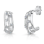 Load image into Gallery viewer, Sterling Silver Wave Half Hoops
