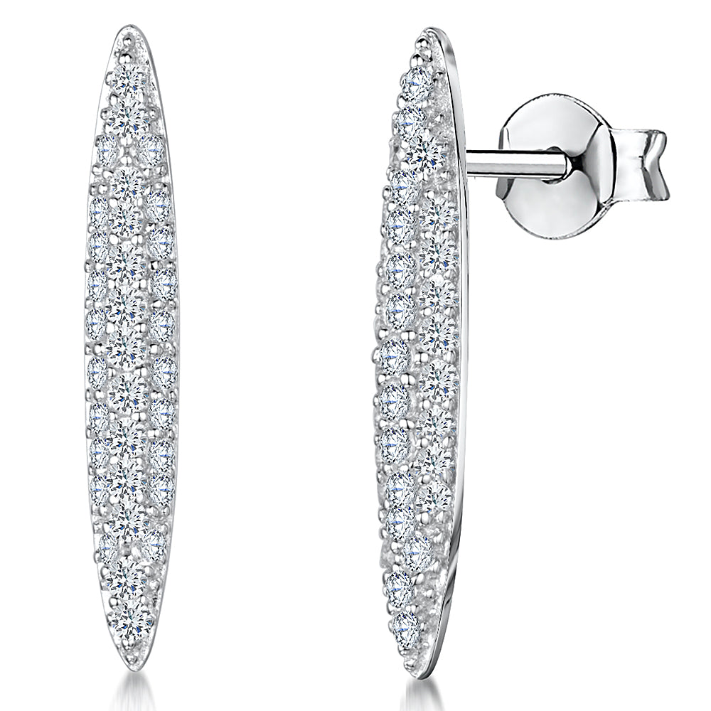 Sterling Silver Long Oval  Earrings JOOLS by Jenny Brown