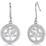 Load image into Gallery viewer, Sterling Silver Tree Of Life Drop Earrings Set With White Cubic Zirconia Branches Earrings - JOOLS By Jenny Brown
