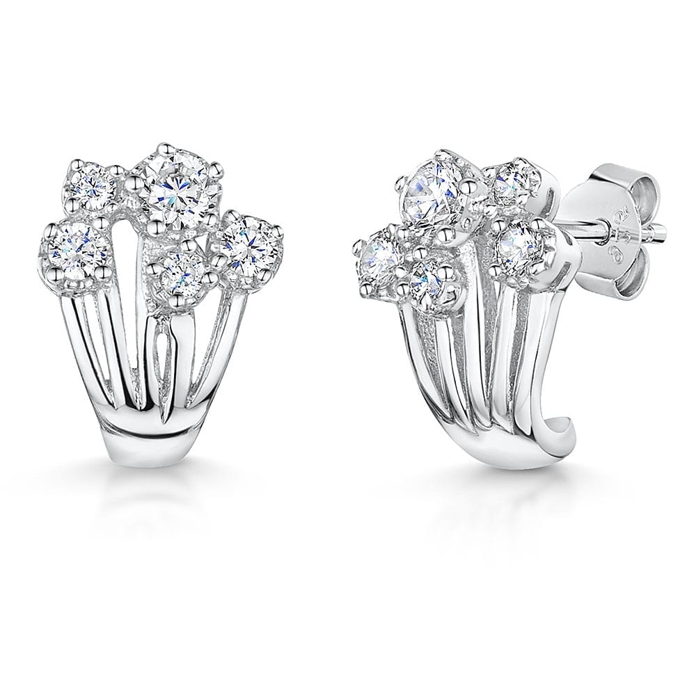 Sterling Silver Stranded Huggie  EarringsJOOLS by Jenny Brown