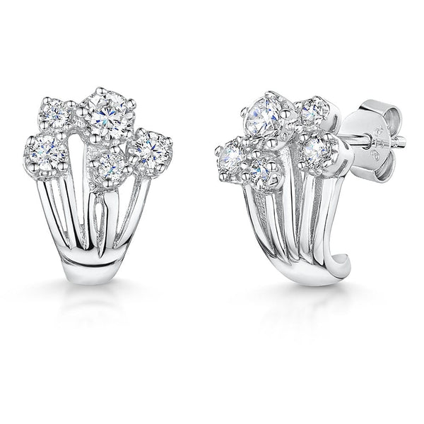 Sterling Silver Stranded Huggie  EarringsJOOLS by Jenny Brown