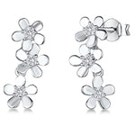 Load image into Gallery viewer, Sterling Silver Daisy Chain Drop Earrings With Cubic Zirconia JOOLS by Jenny Brown
