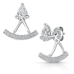 Load image into Gallery viewer, Sterling Silver Jacket Earrings With A Cubic Zirconia Pear Stud -JOOLS by Jenny Brown
