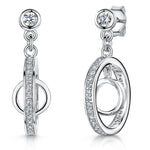 Load image into Gallery viewer, Sterling Silver Suspended Circle Drop Earrings -JOOLS by Jenny Brown
