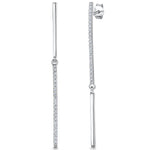 Load image into Gallery viewer, Sterling Silver Long Drop Bar Earrings- JOOLS by Jenny Brown
