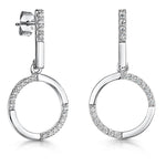 Load image into Gallery viewer, Sterling Silver Circle Drop Earrings-JOOLS by Jenny Brown
