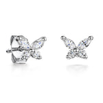 Load image into Gallery viewer, Sterling Silver Butterfly Marquise Stud Earrings JOOLS By Jenny Brown
