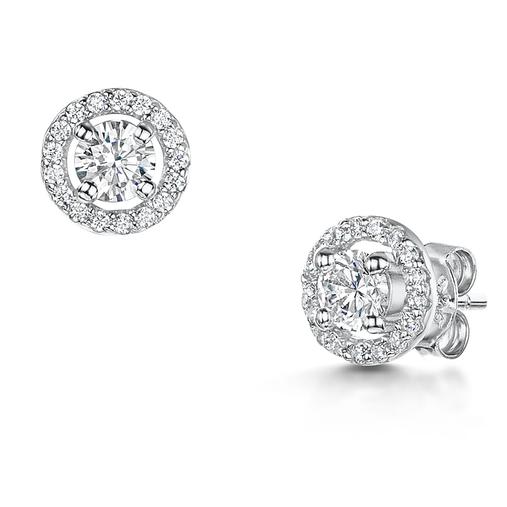 SSterling Silver Small Round Halo Stud Earrings JOOLS by Jenny Brown