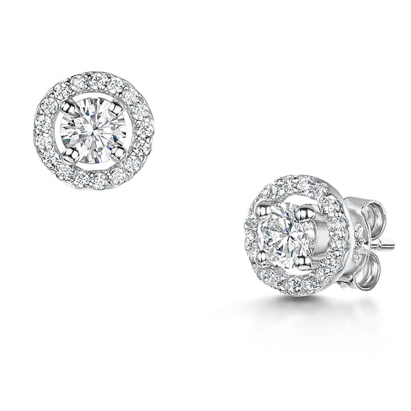 SSterling Silver Small Round Halo Stud Earrings JOOLS by Jenny Brown