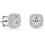 Load image into Gallery viewer, Sterling Silver Halo 4mm Stud Earrings JOOLS by Jenny Brown
