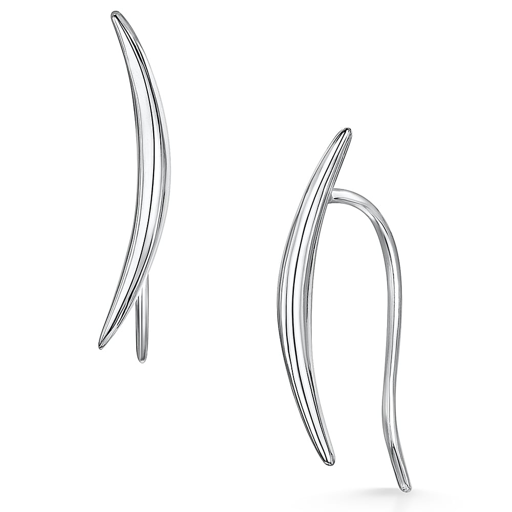 Sterling Silver Plain Curve Earring JOOLS by Jenny Brown