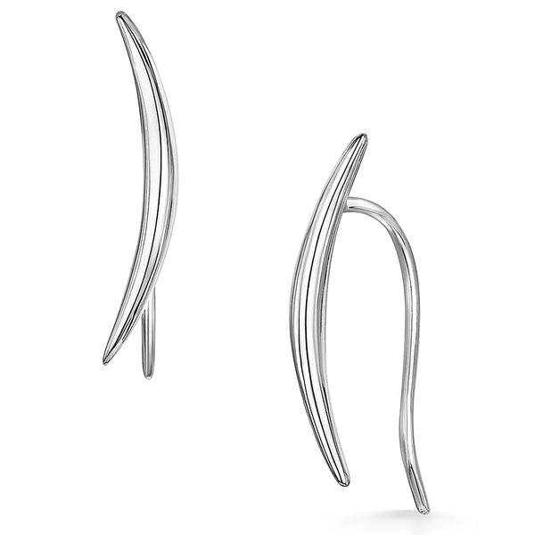 Sterling Silver Plain Curve Earring JOOLS by Jenny Brown