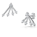 Load image into Gallery viewer, Sterling Silver Frond Cubic Zirconias  EarringsJOOLS by Jenny Brown
