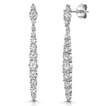 Load image into Gallery viewer, Sterling Silver Cubic Zirconia Oval Drop Earrings-JOOLS by Jenny Brown
