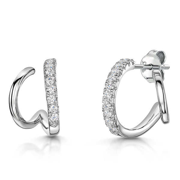 Sterling Silver Twisted Huggie  Earrings