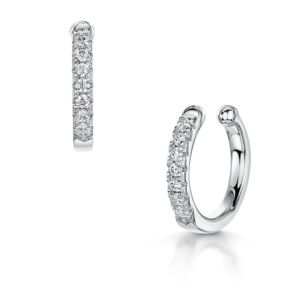 Single Sterling Silver Cuff Earring Set With Cubic Zirconias JOOLS by Jenny Brown