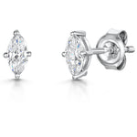 Load image into Gallery viewer, Sterling Silver 3x6mm Marquise Cubic Zirconia Stud Earrings
