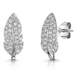 Load image into Gallery viewer, Sterling Silver Leaf Stud Earring Set With Cubic Zirconias
