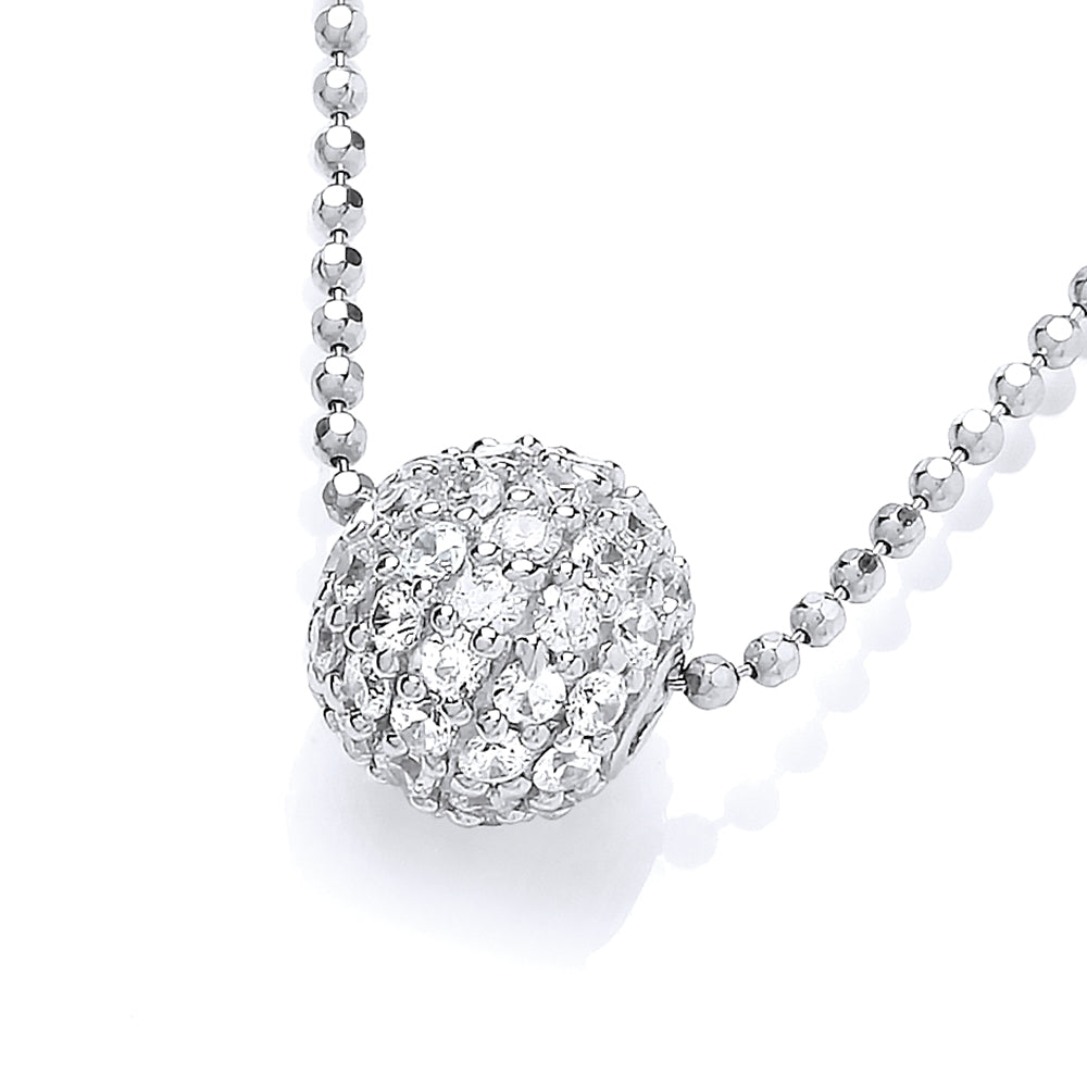 Sterling Silver Pave Ball Pendant JOOLS by Jenny Brown