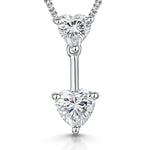 Load image into Gallery viewer, Sterling Silver Pendant With 2 Cubic Zirconia Hearts -JOOLS by Jenny Brown
