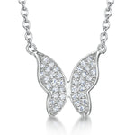 Load image into Gallery viewer, Sterling Silver Pave Set Delicate Butterfly On Fixed Chain JOOLS by Jenny Brown
