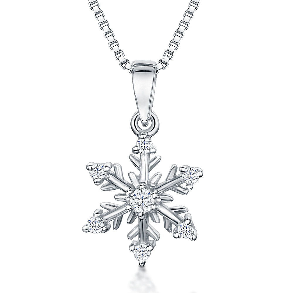 Small hot sale snowflake necklace