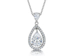 Load image into Gallery viewer, Sterling Silver Cubic Zirconia Teardrop Pendant-JOOLS by Jenny Brown
