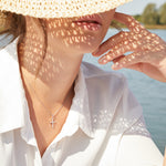 Load image into Gallery viewer, Sterling Silver Small Cross Pendant - Set With Cubic Zirconia Stones - JOOLS By Jenny Brown
