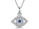 Load image into Gallery viewer, Sterling Silver  Blue Evil Eye Necklaces - JOOLS By Jenny Brown

