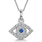 Load image into Gallery viewer, Sterling Silver  Evil Eye Necklace Set With Cubic Zirconia Stones- JOOLS By Jenny Brown
