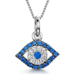 Load image into Gallery viewer, Sterling Silver  Evil Eye Necklaces Set With Cubic Zirconia StonesPendants - JOOLS By Jenny Brown

