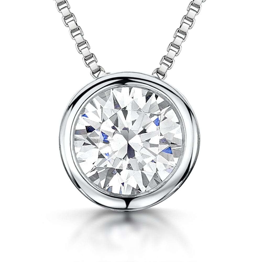 Sterling Silver Petite Pendant With 5mm Rubover Set Cubic Zirconia JOOLS by Jenny Brown