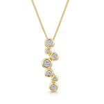 Load image into Gallery viewer, Yellow Gold Seven Cubic Zirconia Stones Bubble Pendant -JOOLS by Jenny Brown
