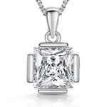 Load image into Gallery viewer, Sterling Silver 2 Carat Cubic Zirconia  Square Pendant

